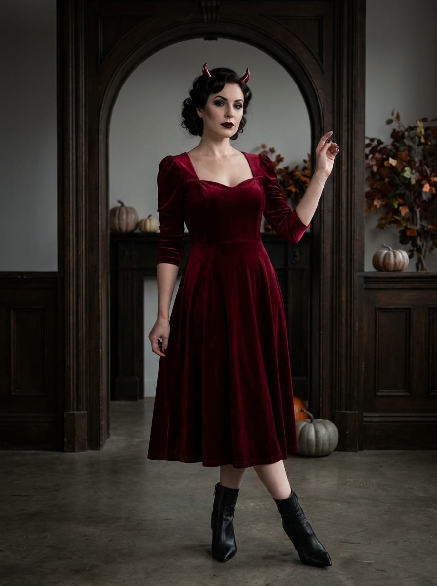 Roter Devil Look - Halloween Kostüm Frauen